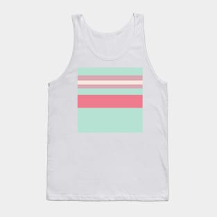 An outstanding medley of Pale Chestnut, Light Blue Grey, Very Light Pink and Carnation stripes. Tank Top